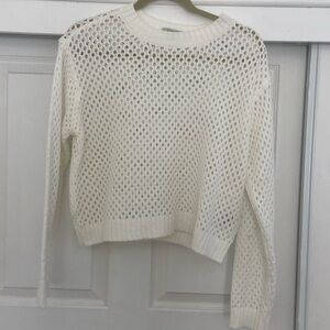 White open stitch sweater